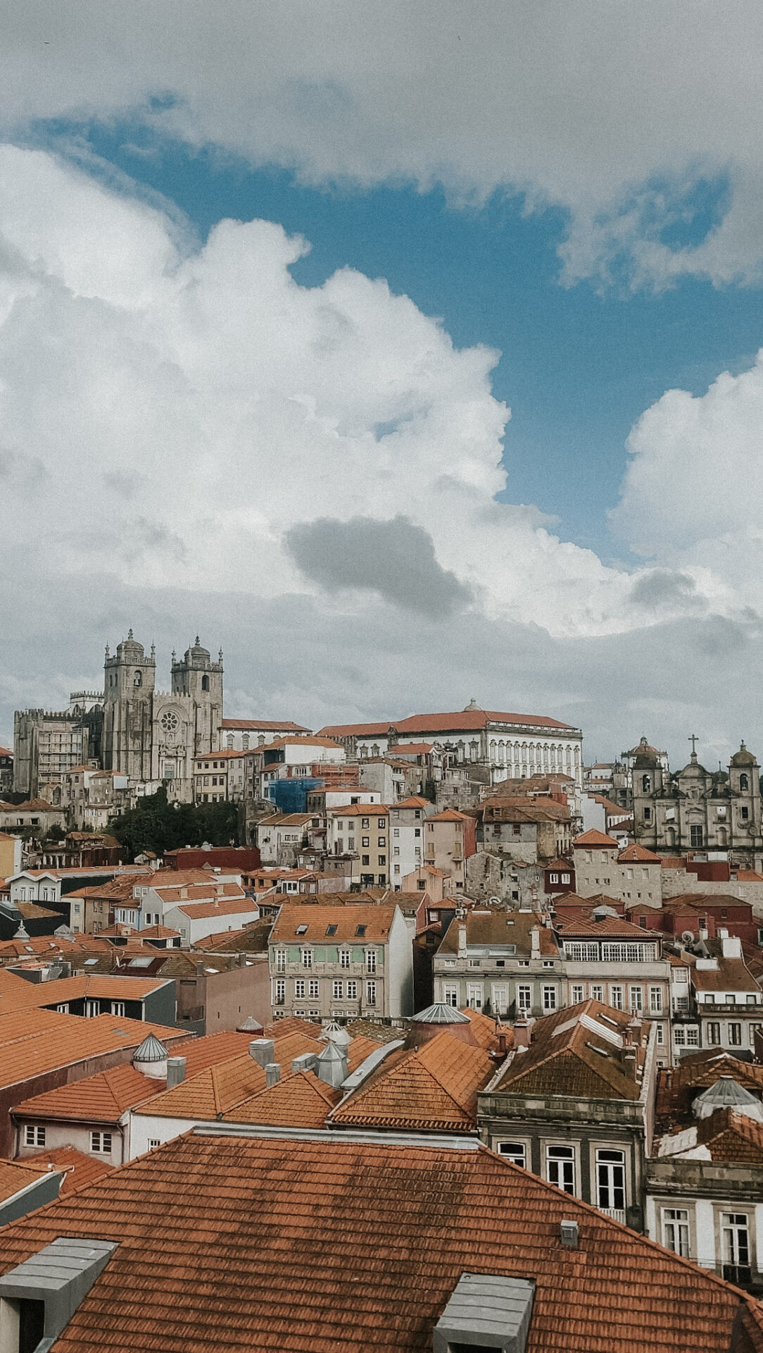 Porto rooftops showing the clouds as well