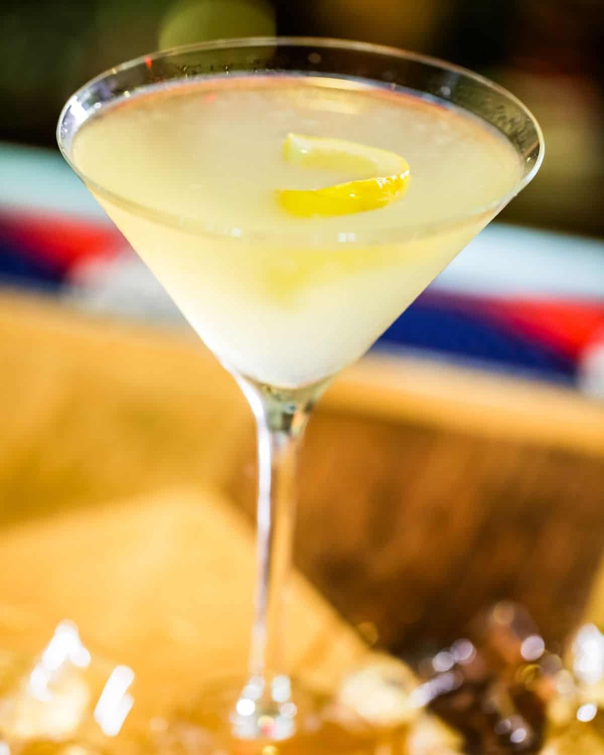 Limoncello martini cocktail in a glass