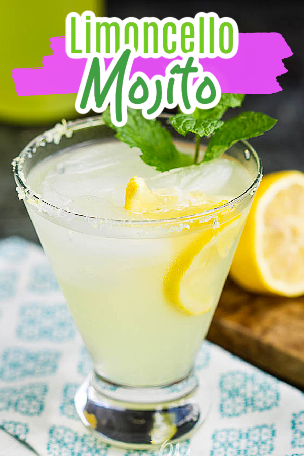 Limoncello mojito cocktail in a glass