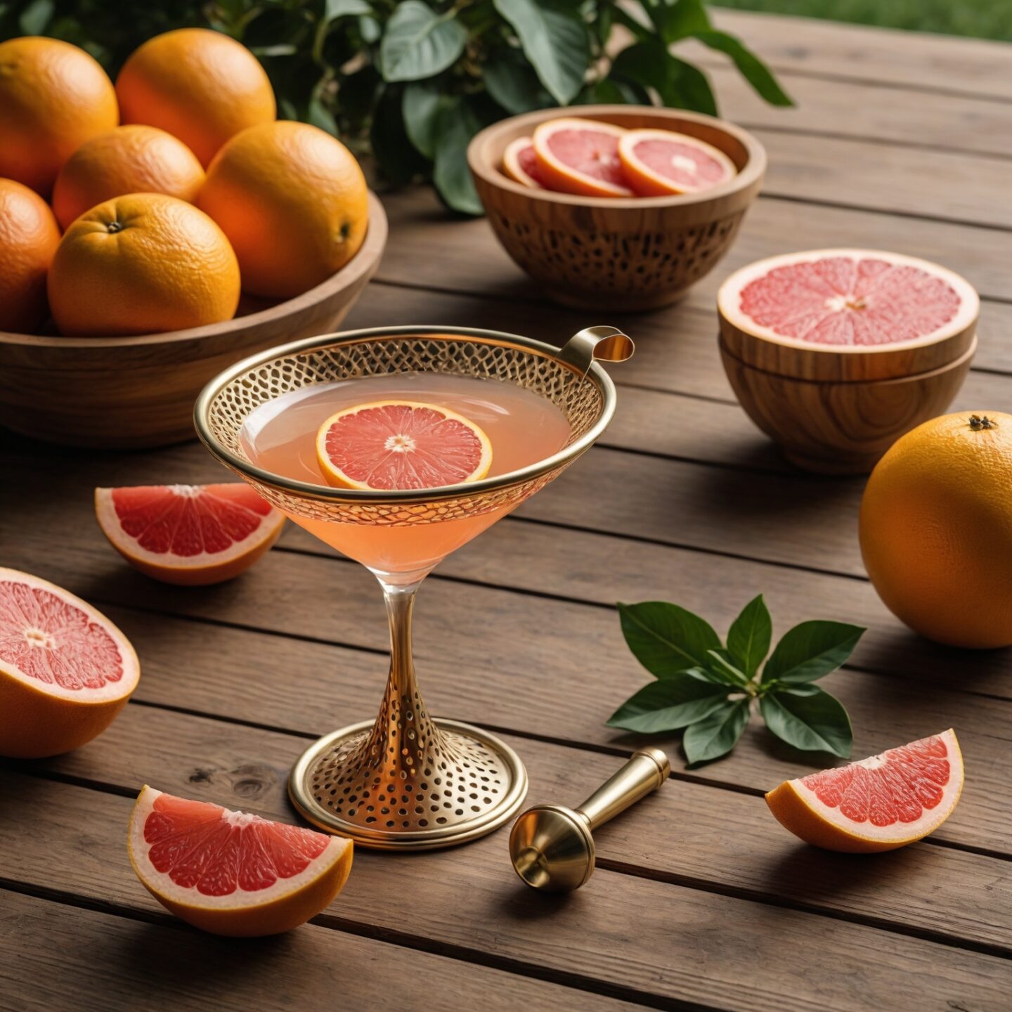 Mezcal Paloma on a wooden table