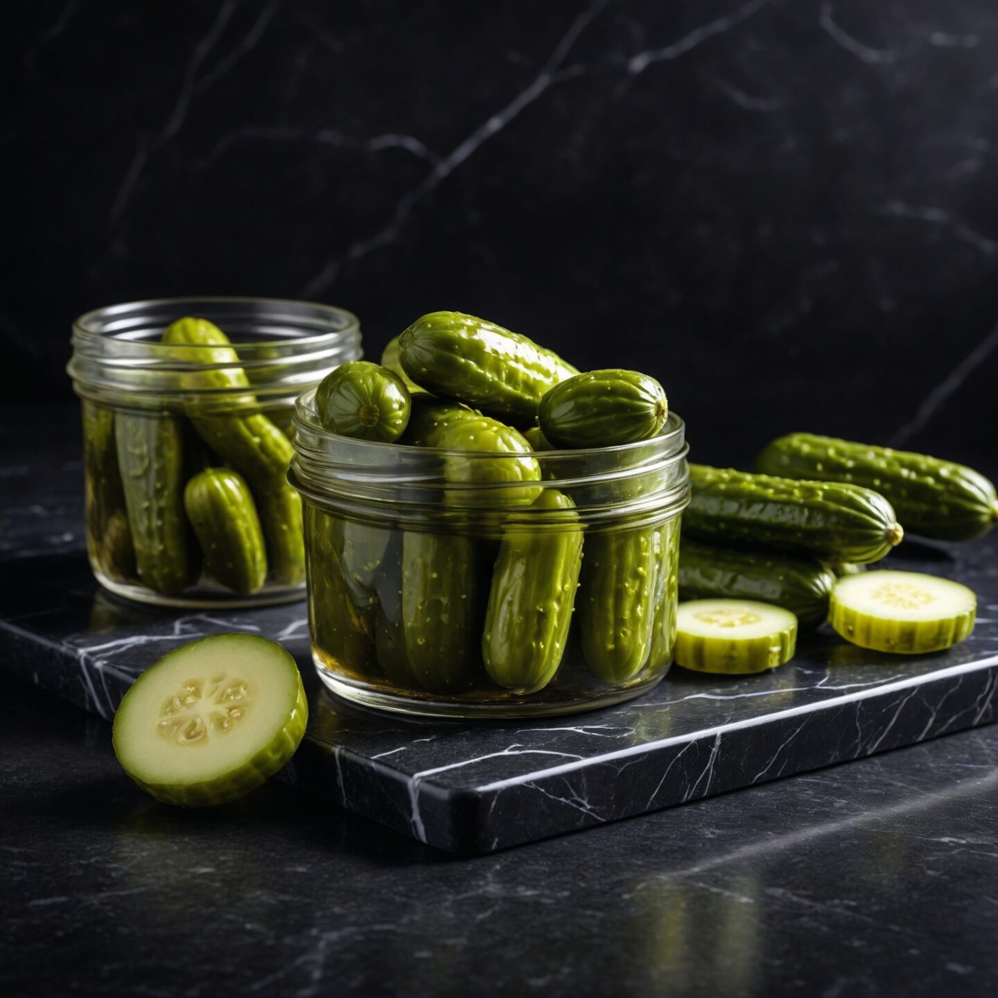 Dill Pickles in glass jars