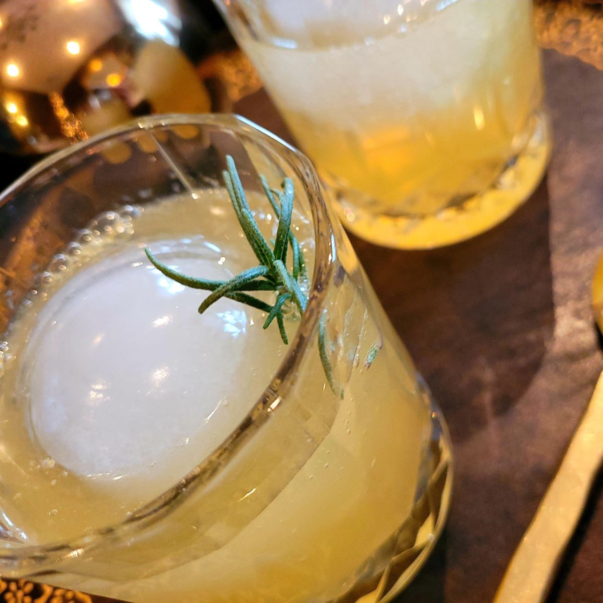 Whiskey sour limoncello cocktails on a table