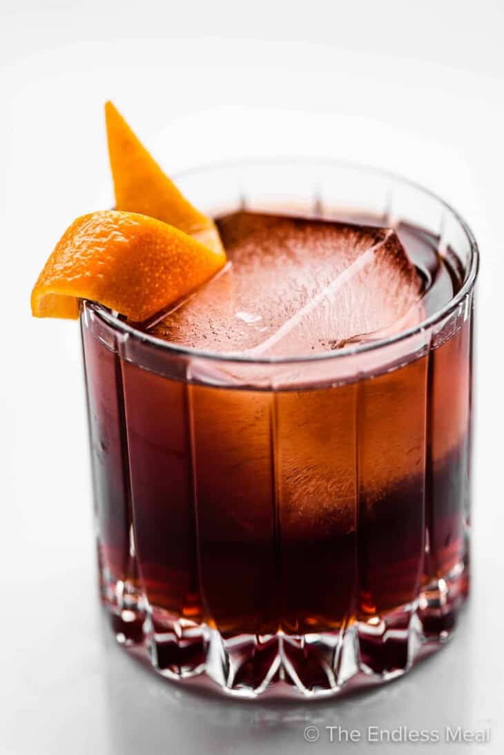 Coffee Negroni Cocktails in a glass