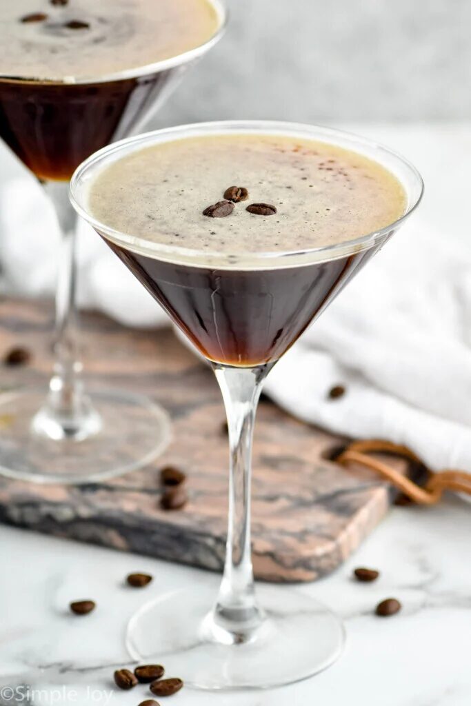 Espresso Martini Coffee Cocktails in a glass