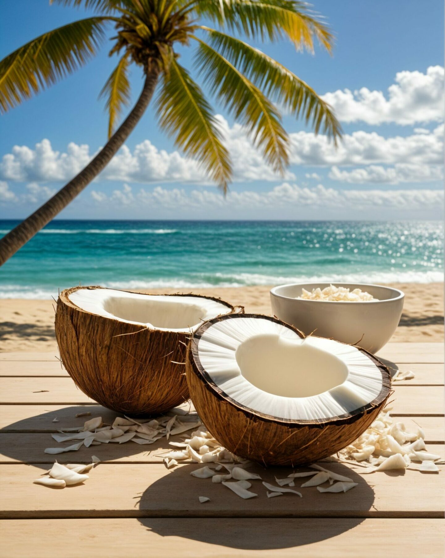 Coconut on a beach