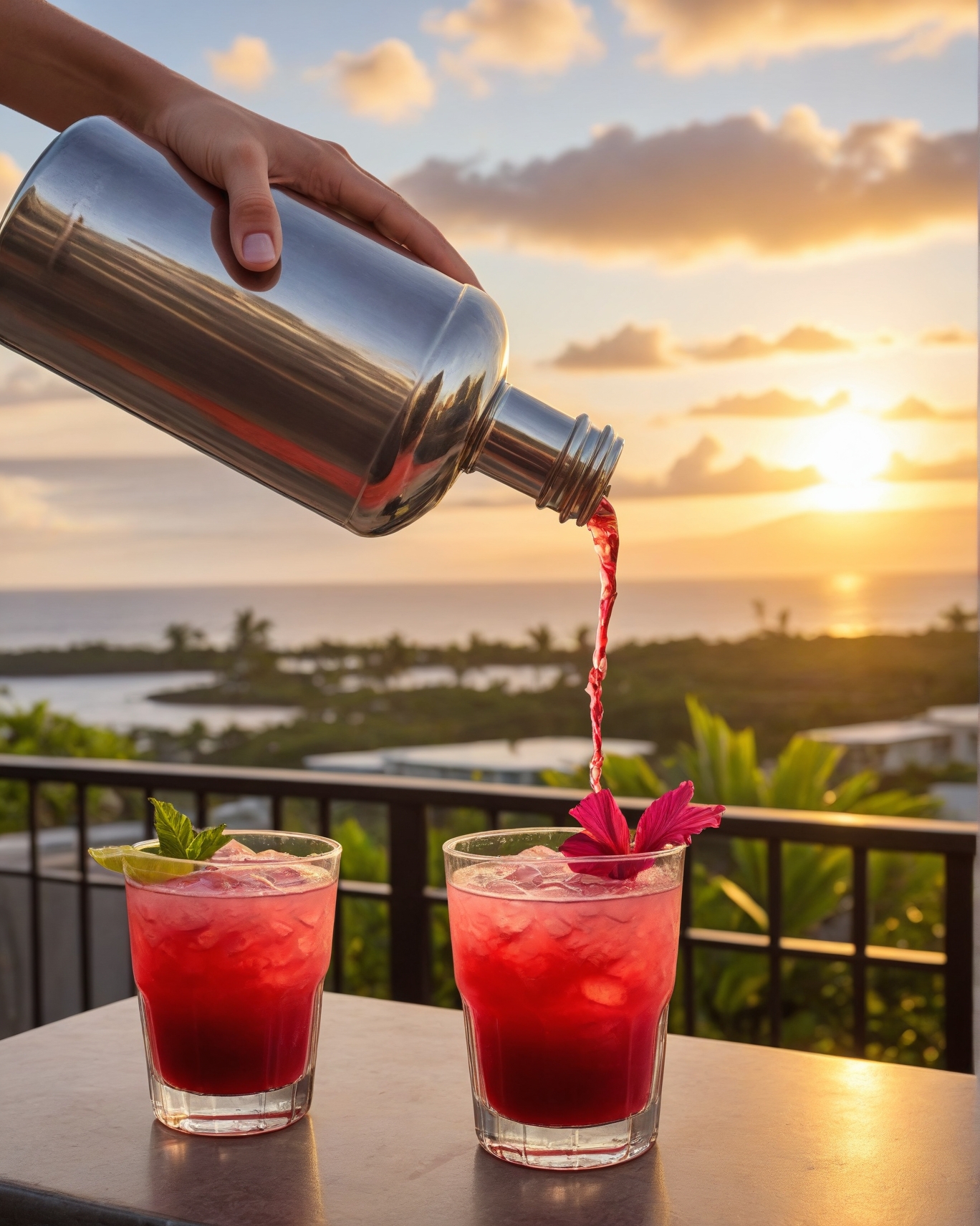 Hibiscus Margarita Pouring Shot