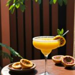 Passionfruit Margarita in a glass on a table