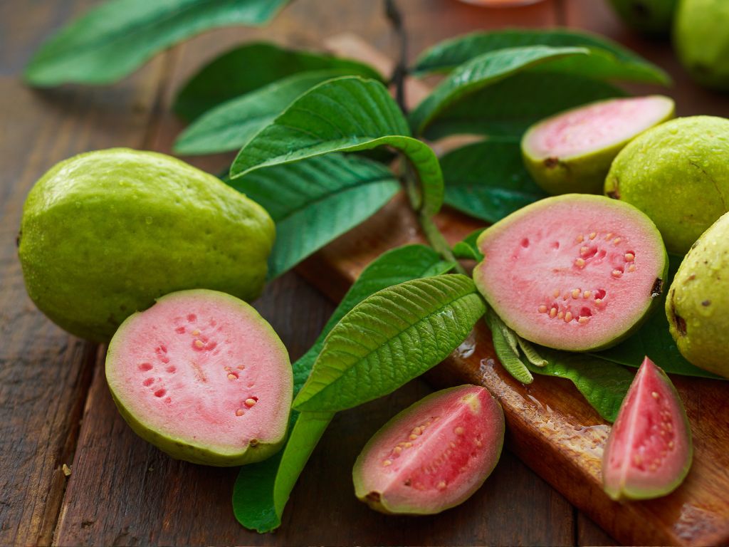 Sliced Guavas on a Table - Guava Margarita Ingredients