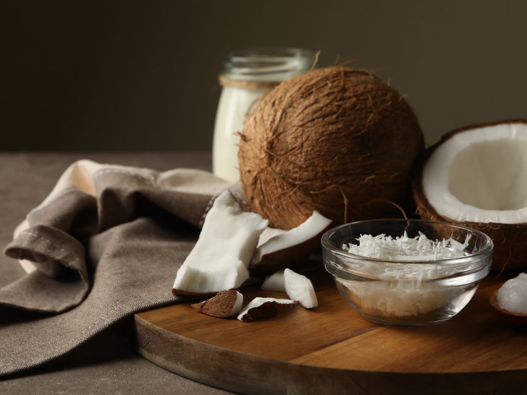 coconut flakes in a bowl