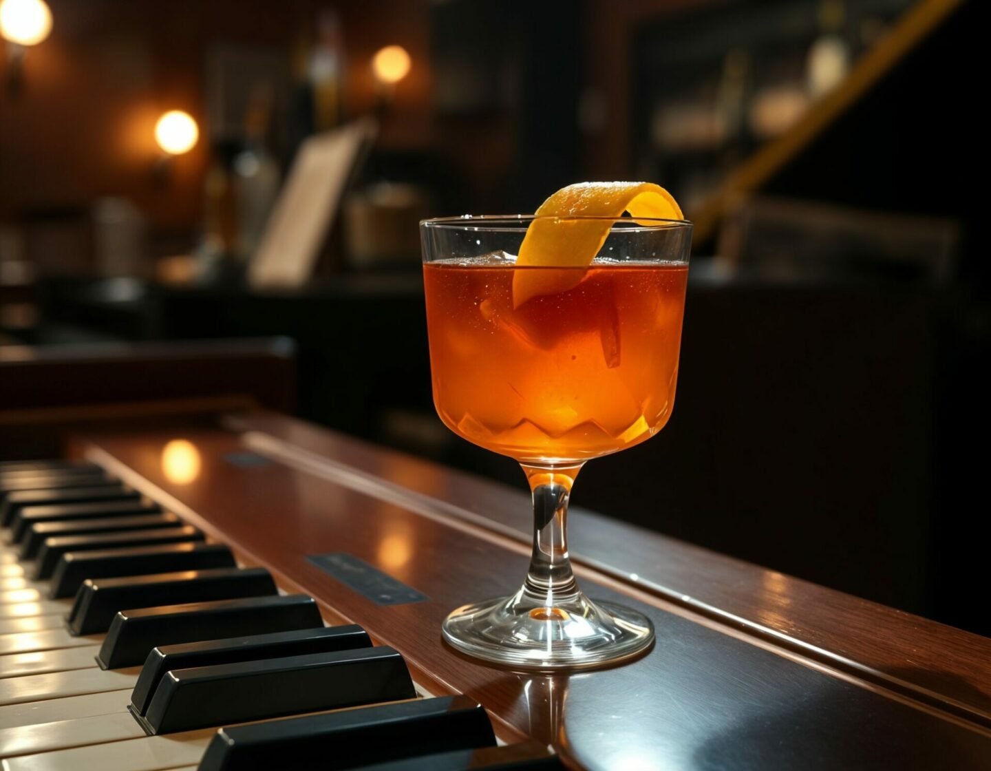 sazerac recipe on a piano