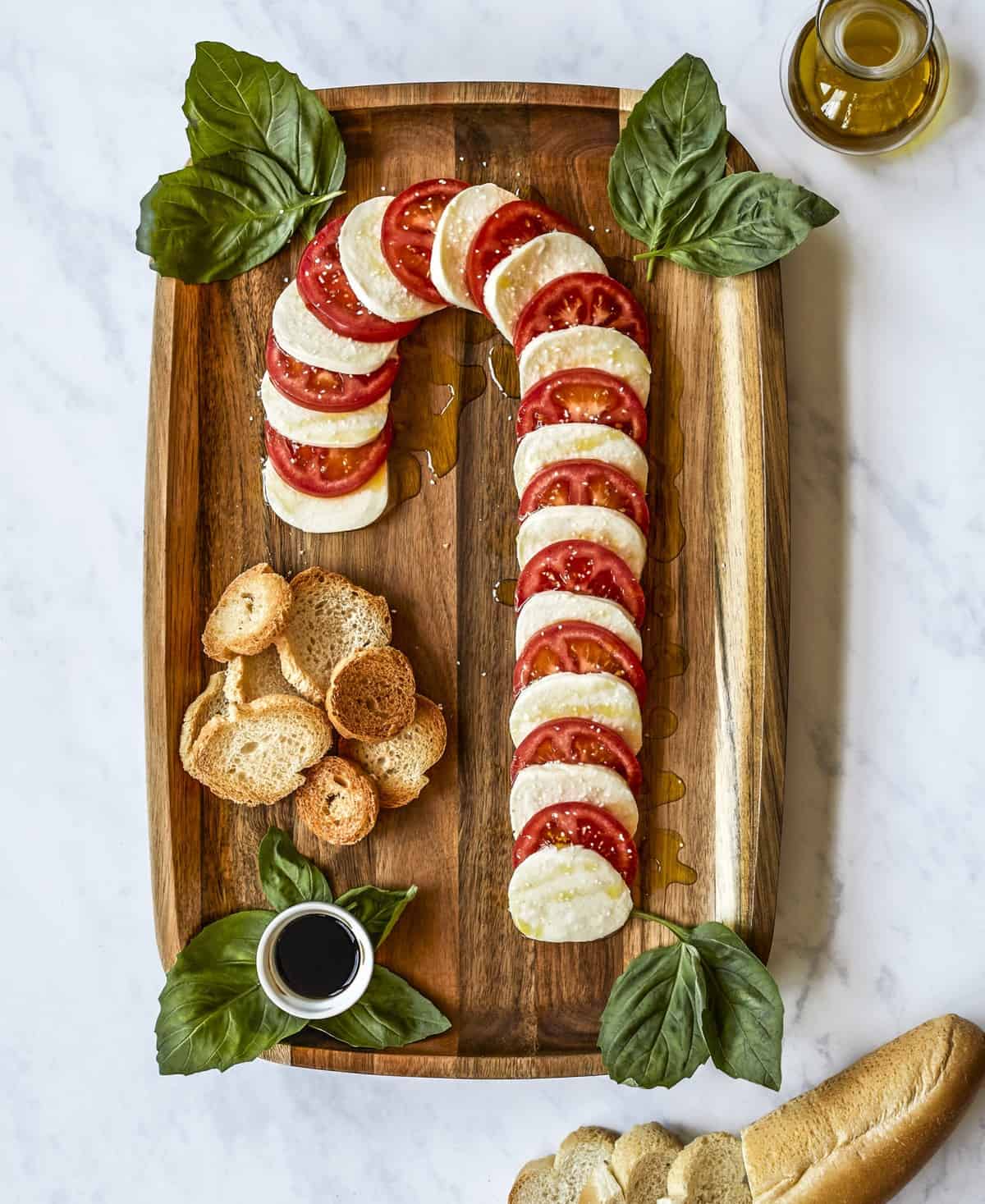 Candy Cane Caprese Board