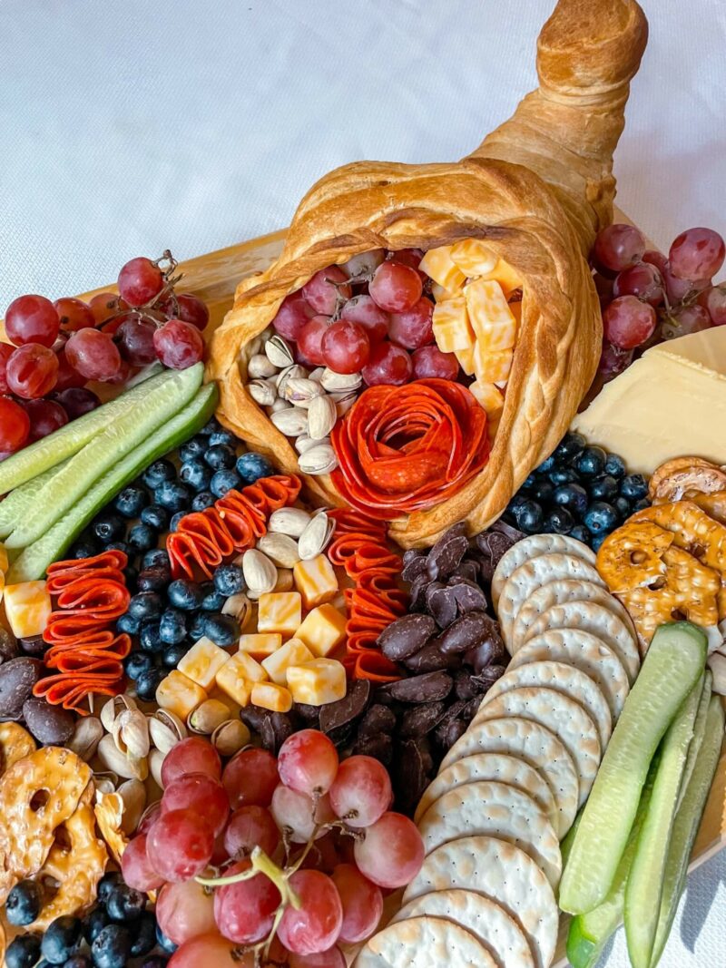 Thanksgiving Cornucopia Charcuterie Board