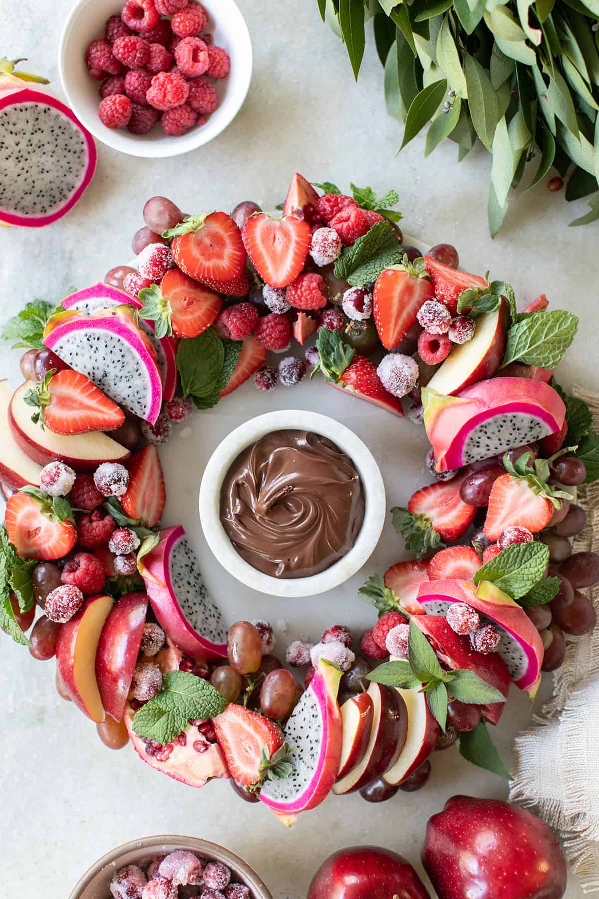 Wreath Shaped Christmas Fruit Platter