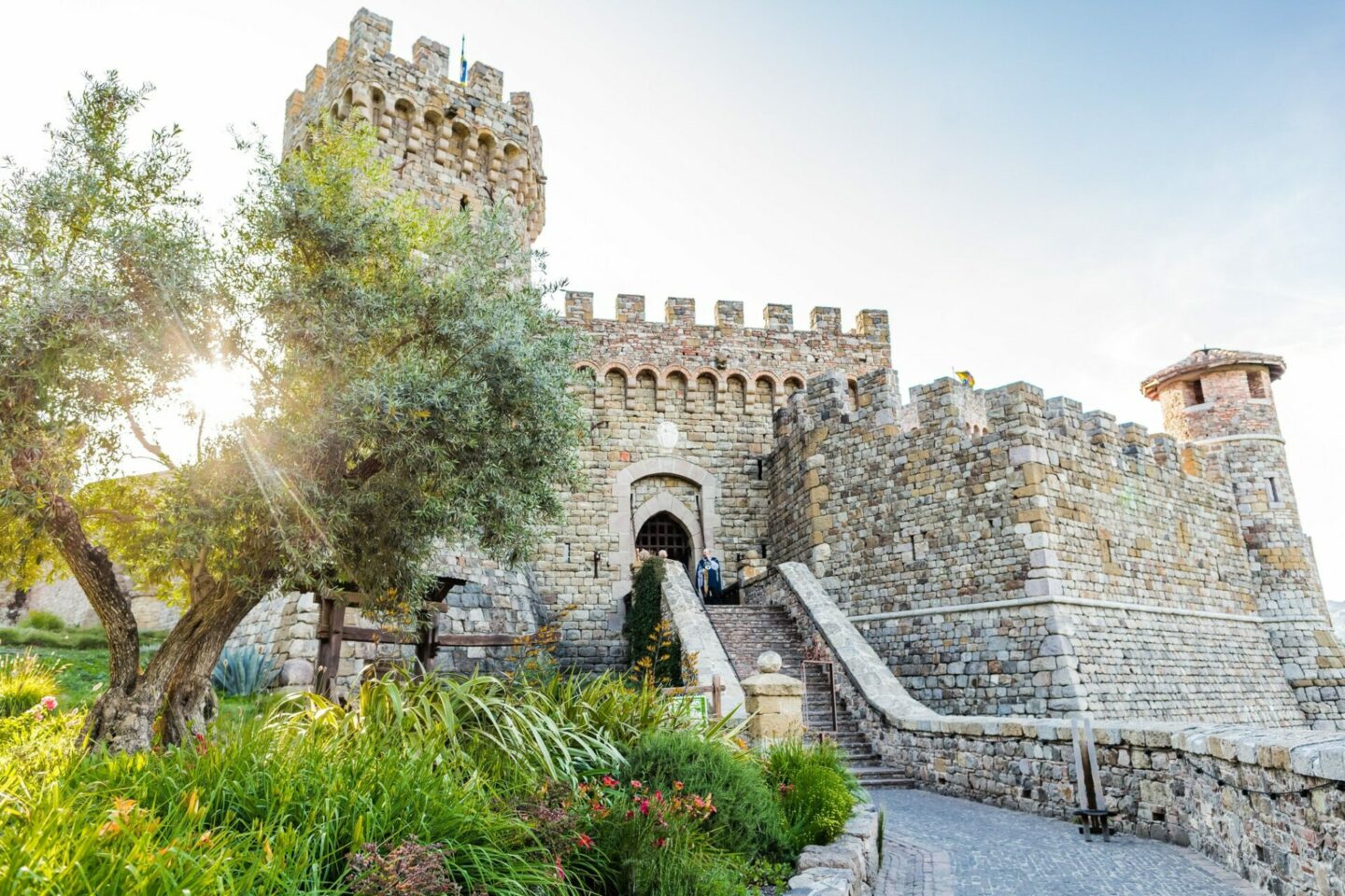 Castle with garden and staircase