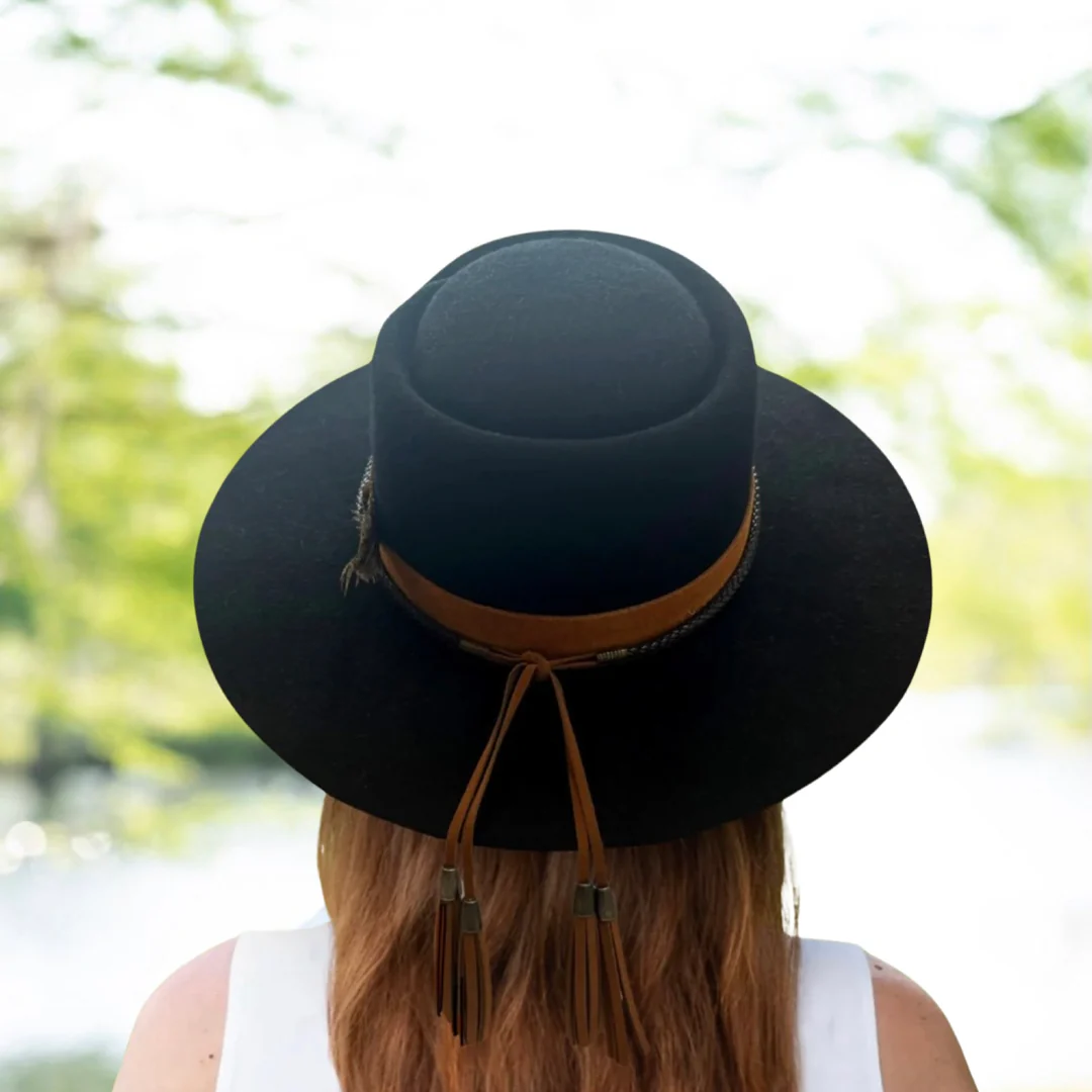 A lady wearing a hat-My Wine Hat